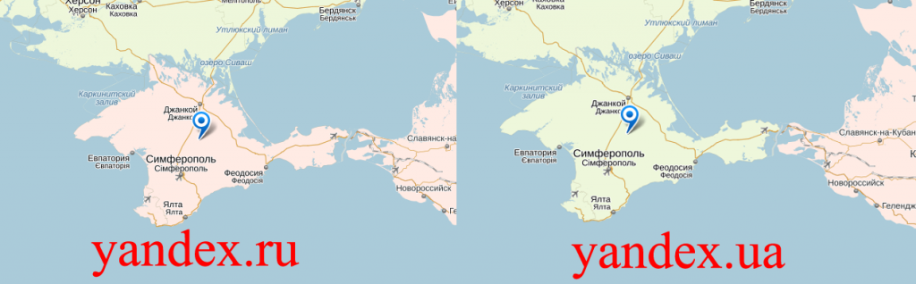 Яндекс не знает как отображать Крым